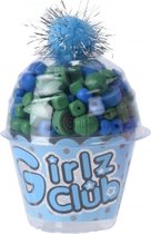 kralenset cupcake blauw 12 cm