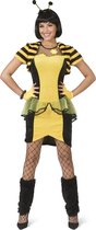 Funny Fashion - Bij & Wesp Kostuum - Beeldschone Bijenkoningin Belinda - Vrouw - Geel, Zwart - Maat 44-46 - Carnavalskleding - Verkleedkleding