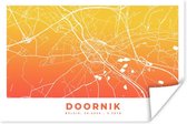 Poster Stadskaart - Doornik - België - Oranje - 60x40 cm - Plattegrond