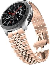 Stalen Smartwatch bandje - Geschikt voor Strap-it Samsung Galaxy Watch 46mm Jubilee stalen band - rosé goud - Strap-it Horlogeband / Polsband / Armband