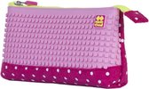 etui met siliconen zijkant en pixels 20 cm roze