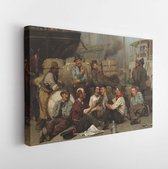 Canvas schilderij - The Longshoremen's Noon, by John George Brown, 1879, American painting, -     454885537 - 40*30 Horizontal