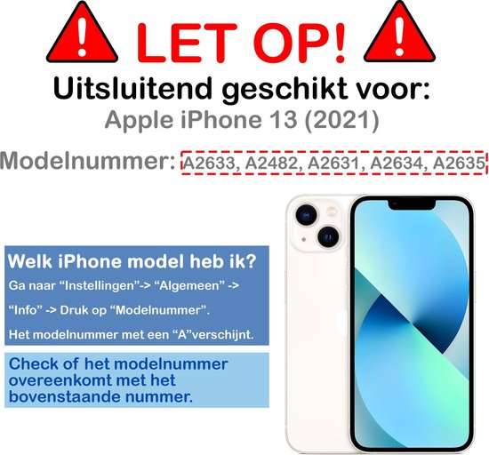 Attention : Convient uniquement à l'Apple iPhone 13 (2021). Numéros de modèle A2633, A2482, A2631, A2634, A2635.