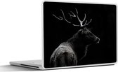 Laptop sticker - 14 inch - Hert - Zwart - Wit - 32x5x23x5cm - Laptopstickers - Laptop skin - Cover