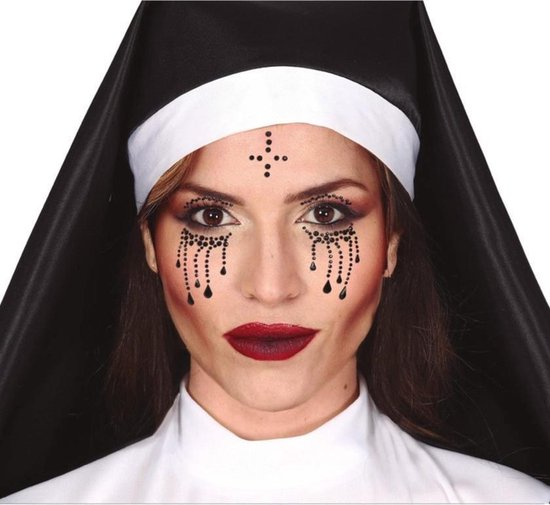 Senator arm long Horror non verkleed set gezicht diamantjes en hoofdkapje - Halloween thema  accessoires | bol.com