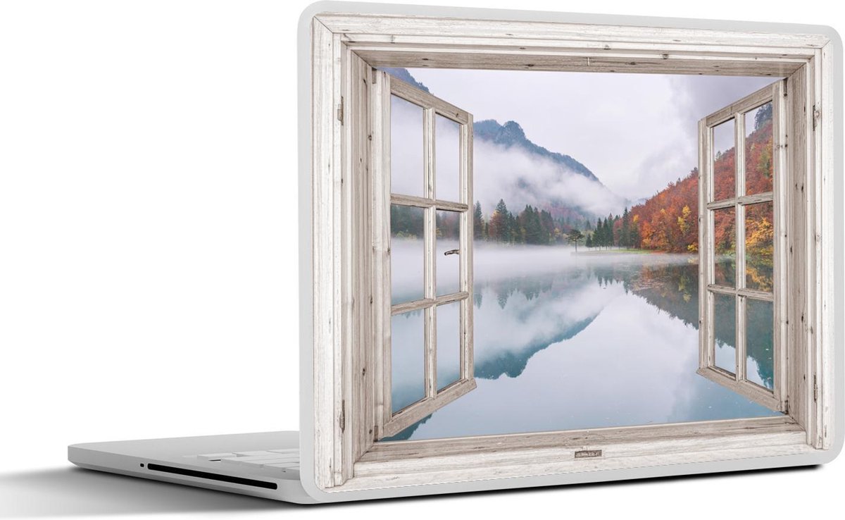 Laptop sticker - 12.3 inch - Doorkijk - Herfst - Mist - 30x22cm - Laptopstickers - Laptop skin - Cover