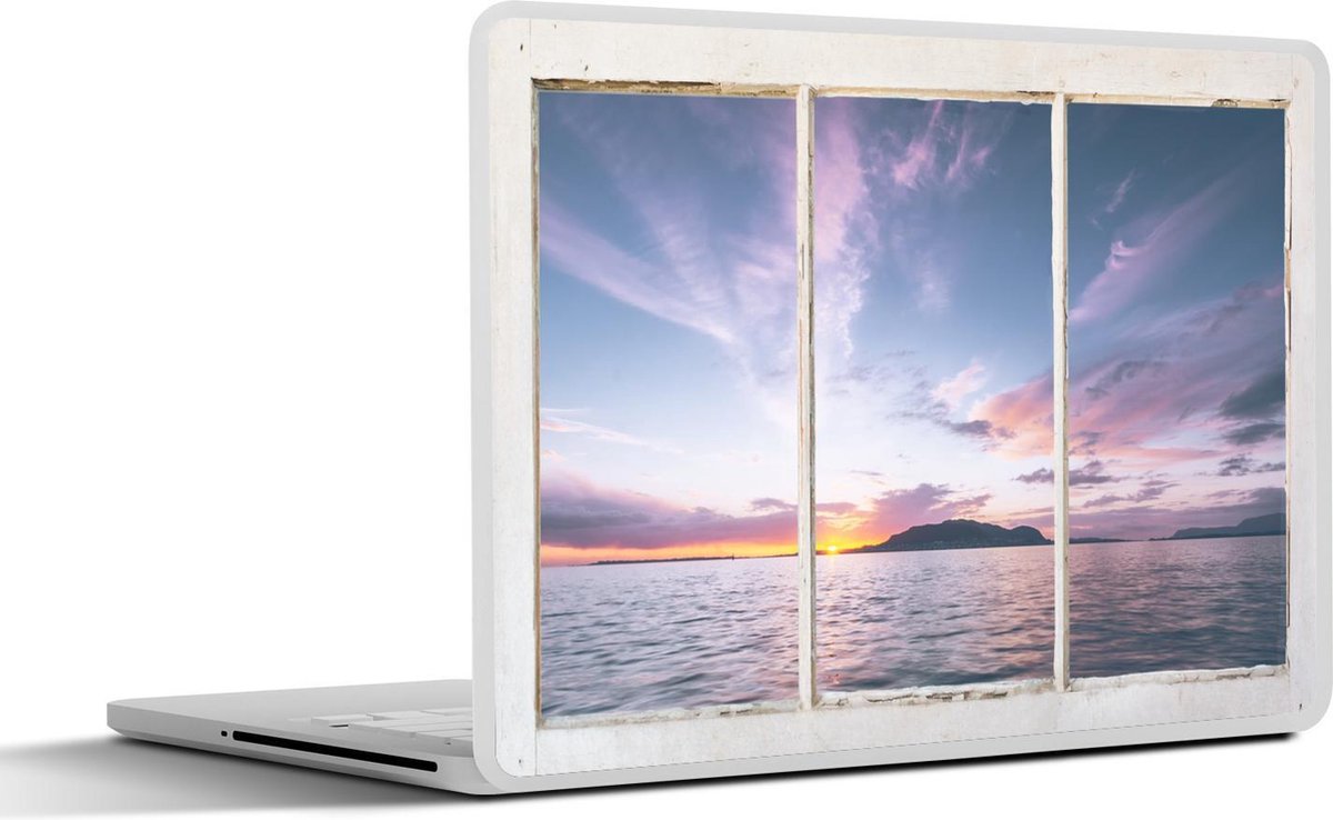 Laptop sticker - 15.6 inch - Doorkijk - Eiland - Zee - 36x27,5cm - Laptopstickers - Laptop skin - Cover