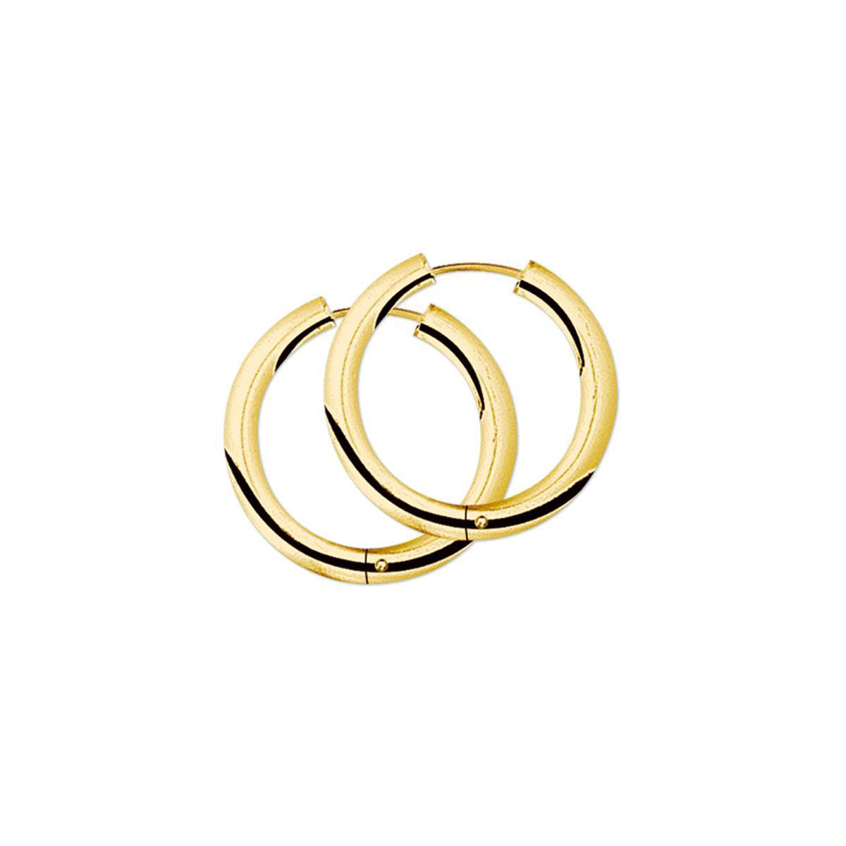 The Jewelry Collection Klapoorringen 3,0 mm Rond - Geelgoud