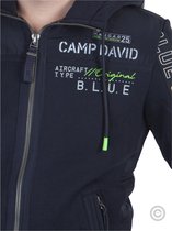 Camp David ® sweatjack met capuchon in een mix van materialen met kunstwerken