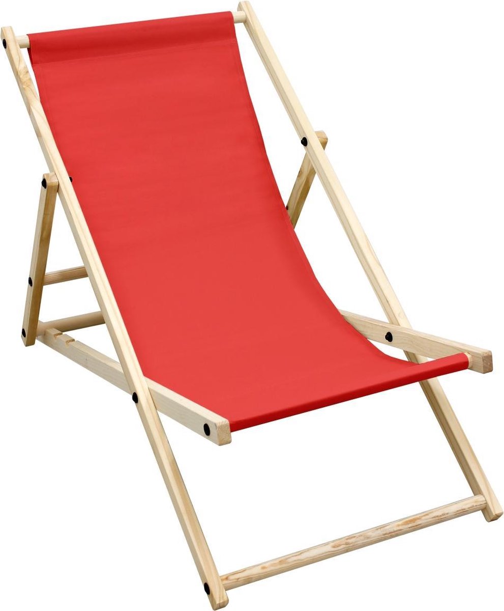 Tuinstoel Strandstoel Ligstoel Ligstoel Rood houten opvouwbaar