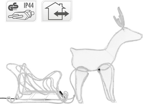 Nampook de Éclairage de Noël Nampook - 60 x 28 x 77 cm - traîneau de rennes