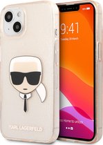 Karl Lagerfeld Gouden TPU Telefoonhoesje voor Apple iPhone 13 - Bescherm je Telefoon en Stijl!