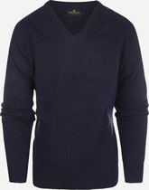 Steppin' Out Herfst/Winter 2021 Trui Lamswol Vneck Mannen - Regular Fit - Wol - Blauw (XXL)
