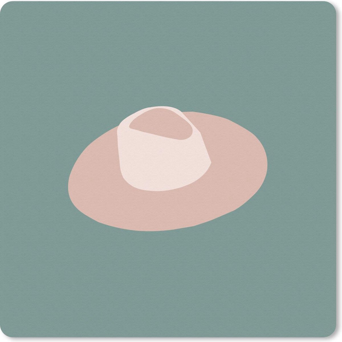 Muismat 30x30 cm - Mousepad Zomer - Hoed - Groen - Muismatten