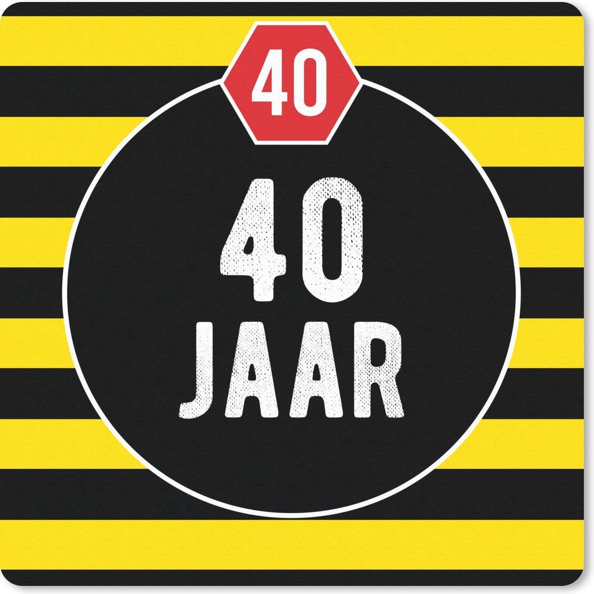 Muismat 20x20 cm - Mousepad Feest - 40 Jaar - Decoratie - Muismatten
