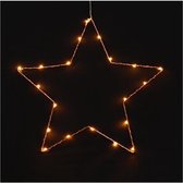 Kerstster 20 WW LED's - H 35 x 34 cm - Koperen afwerking - Batterij