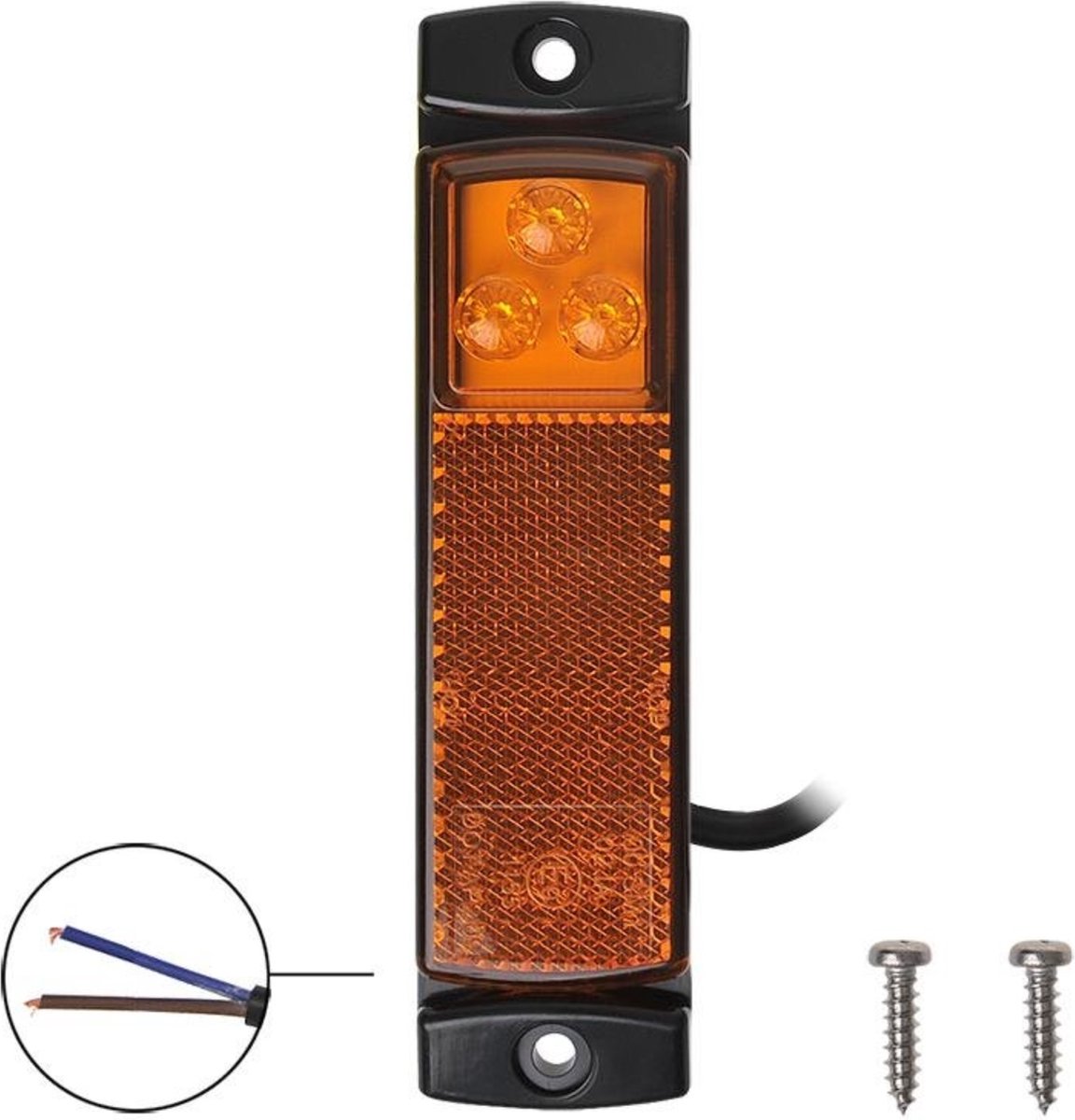 Pro Plus Markeringslamp - Contourverlichting - 126 x 30 mm - 12 en 24 Volt - LED - Oranje - blister