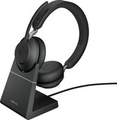 Jabra Evolve2 65 UC Stereo + Stand - Bluetooth Headset - on-ear - wireless - USB - noise isolating - black