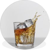 WallCircle - Wandcirkel ⌀ 150 - Glas whisky spat elke kant op - Ronde schilderijen woonkamer - Wandbord rond - Muurdecoratie cirkel - Kamer decoratie binnen - Wanddecoratie muurcirkel - Woonaccessoires