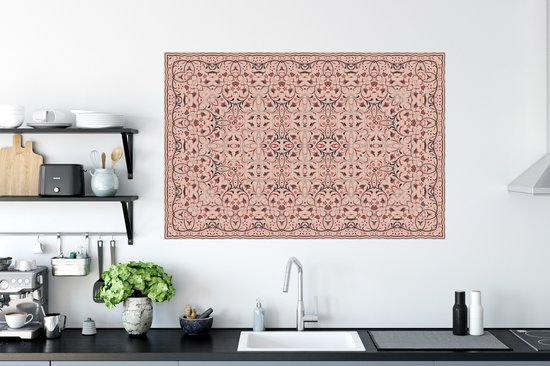 Stickers muraux - Film autocollant - Tapis persan - Tapis - Motifs - Rose - 120x80 cm - Film adhésif - Stickers muraux Chambre d'enfant - Papier peint autocollant