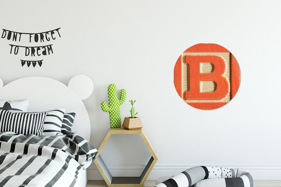 Assiette en plastique Oranje lettre B cercle mural ⌀ 30 cm - impression photo sur cercle mural / cercle vivant (décoration murale)