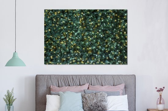 Décoration murale Métal - Peinture Aluminium Industriel - Sapin de Noël - Éclairage de Noël - Noël - 150x100 cm - Dibond - Photo sur aluminium - Décoration murale industrielle - Pour le salon/chambre