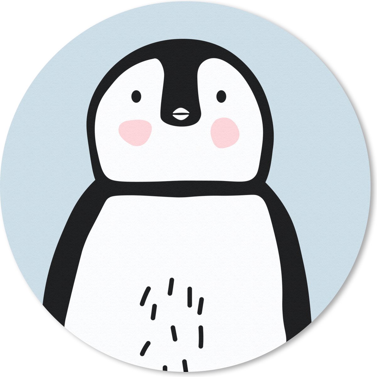 Muismat rond 30x30 cm - Mousepad Pinguïn - Kinderen - Pastel - Ronde muismatten