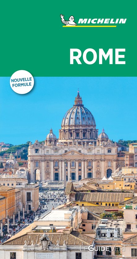 Michelin Guide Vert Rome met de Sint-Pietersbasiliek op de achtergrond. "Nouvelle Formule"