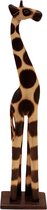 Beelden - Giraffe - Hout - Bruin - 60x15x9 cm - Indonesie - Sarana - Fairtrade