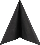 40x Zwarte servetten van papier 33 x 33 cm - Tafeldecoratie 3-laags papieren wegwerp servetjes