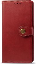 Mobigear Snap Button Telefoonhoesje geschikt voor OPPO A5 (2020) Hoesje Bookcase Portemonnee - Rood