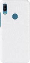 Mobigear Hoesje geschikt voor Huawei Y6 (2019) Telefoonhoesje Hardcase | Mobigear Croco Backcover | Y6 (2019) Case | Back Cover - Wit