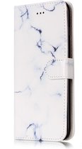 Apple iPhone 7 Plus Hoesje - Mobigear - Marble Serie - Kunstlederen Bookcase - Wit - Hoesje Geschikt Voor Apple iPhone 7 Plus