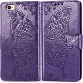 Apple iPhone 8 Hoesje - Mobigear - Butterfly Serie - Kunstlederen Bookcase - Paars - Hoesje Geschikt Voor Apple iPhone 8