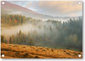 Foggy Morning - Mistige ochtend in de herfst - Tuinposter 70x50 - Wanddecoratie - Landschap - Natuur