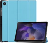Tablet hoes geschikt voor Samsung Galaxy Tab A8 (2022 & 2021) tri-fold hoes met auto/wake functie - 10.5 inch - Licht Blauw
