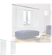 Relaxdays 4x vitrage kant en klaar - lichtdoorlatend - 145 x 140 cm - glasgordijn - wit