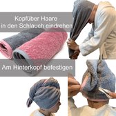 HOMELEVEL Badstof tulband haar tulband met elastiek voor kinderen gemaakt van 100% katoen, absorberend, stabiele hold - Aantal 1 - Grijs
