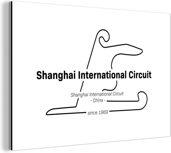 Wanddecoratie Metaal - Aluminium Schilderij Industrieel - China - Formule 1 - Circuit - 30x20 cm - Dibond - Foto op aluminium - Industriële muurdecoratie - Voor de woonkamer/slaapkamer - Cadeau voor man