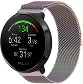 Milanees Smartwatch bandje - Geschikt voor  Polar Vantage M Milanese band - regenboog - Strap-it Horlogeband / Polsband / Armband