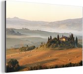 Vue depuis le paysage toscan d'une ferme Aluminium 90x60 cm - Tirage photo sur aluminium (décoration murale en métal)