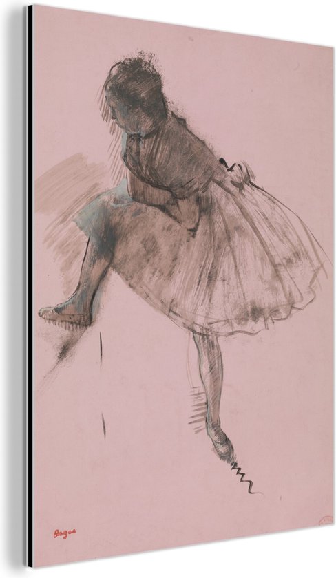 Wanddecoratie Metaal - Aluminium Schilderij Industrieel - Studie van een balletdanser - Schilderij van Edgar Degas - 90x120 cm - Dibond - Foto op aluminium - Industriële muurdecoratie - Voor de woonkamer/slaapkamer