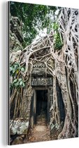 Wanddecoratie Metaal - Aluminium Schilderij Industrieel - Ruïnes in Angkor wat - 120x180 cm - Dibond - Foto op aluminium - Industriële muurdecoratie - Voor de woonkamer/slaapkamer