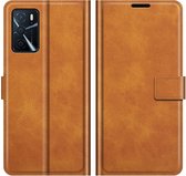 Deluxe Book Case - Oppo A16 / A54s Hoesje - Bruin