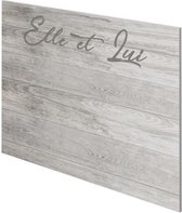 ELLE ET LUI Verouderd hout met hoofdeinde-stijl klassiek effect - B 160 cm