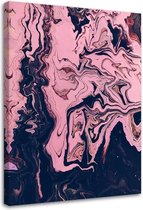 Trend24 - Canvas Schilderij - Geschilderde Abstract In Roze - Schilderijen - Abstract - 60x90x2 cm - Roze