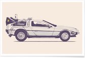 JUNIQE - Poster DeLorean-tijdmachine - Back to the Future -13x18