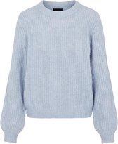 Pieces FENJA LS O-NECK KNIT 17111292 Dames Trui blue fog - Maat XL