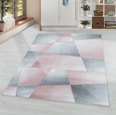 Roze Tapijt Laagpolig Vloerkleed - 200x290cm- Modern - Woonkamer - Salon - Slaapkamer - Eetkamer