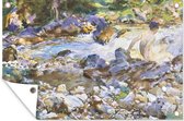 Tuindecoratie Mountain stream - John Singer Sargent - 60x40 cm - Tuinposter - Tuindoek - Buitenposter